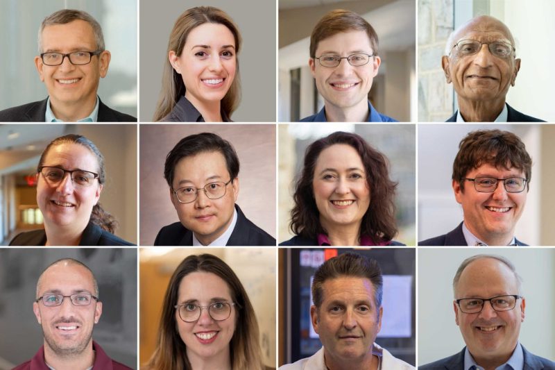a collage of photos representing: Virginia Tech faculty members who were named National Academy of Inventors Senior Members (top row, from left) Luiz DaSilva, Christina DiMarino, Michael Schulz, Romesh Batra (middle row, from left) Amanda Morris, Thomas Hou, Abby Whittington, Aaron Noble (bottom row, from left) Christopher Arena, Jennifer Munson, John Rossmeisl, and Stefan Duma. Virginia Tech photos