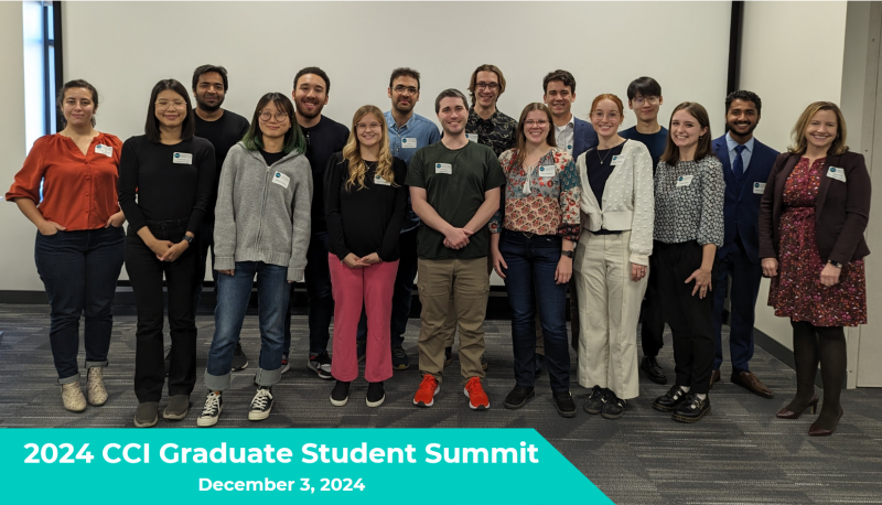 Image of 2023 grad student summit with Dr. Matthews and a group of students