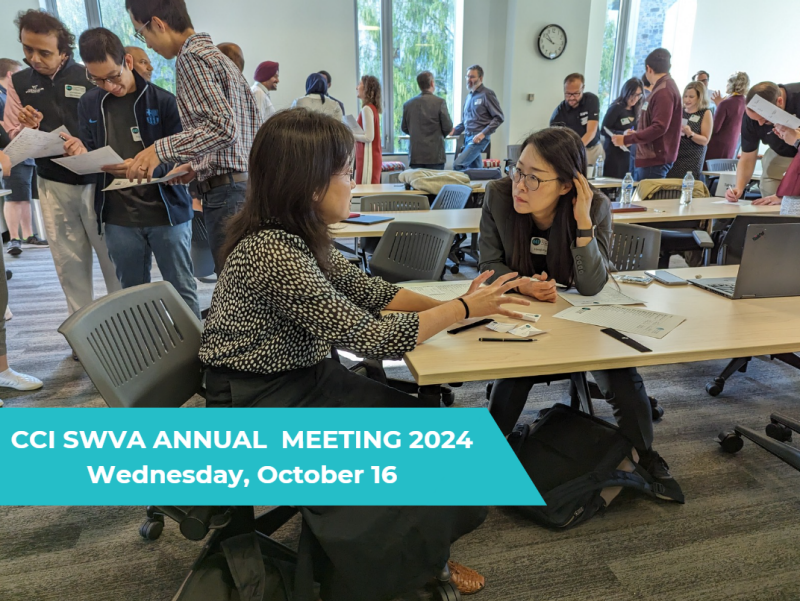 This image shows a glimpse of the CCI annual meeting, With Dr. Matthews in the image