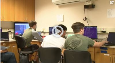 High School students learning cyber security training through paid internship with VMI