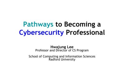 Pathways to Becoming a Cybersecurity Professional, Hwajung Lee, CCI SWVA